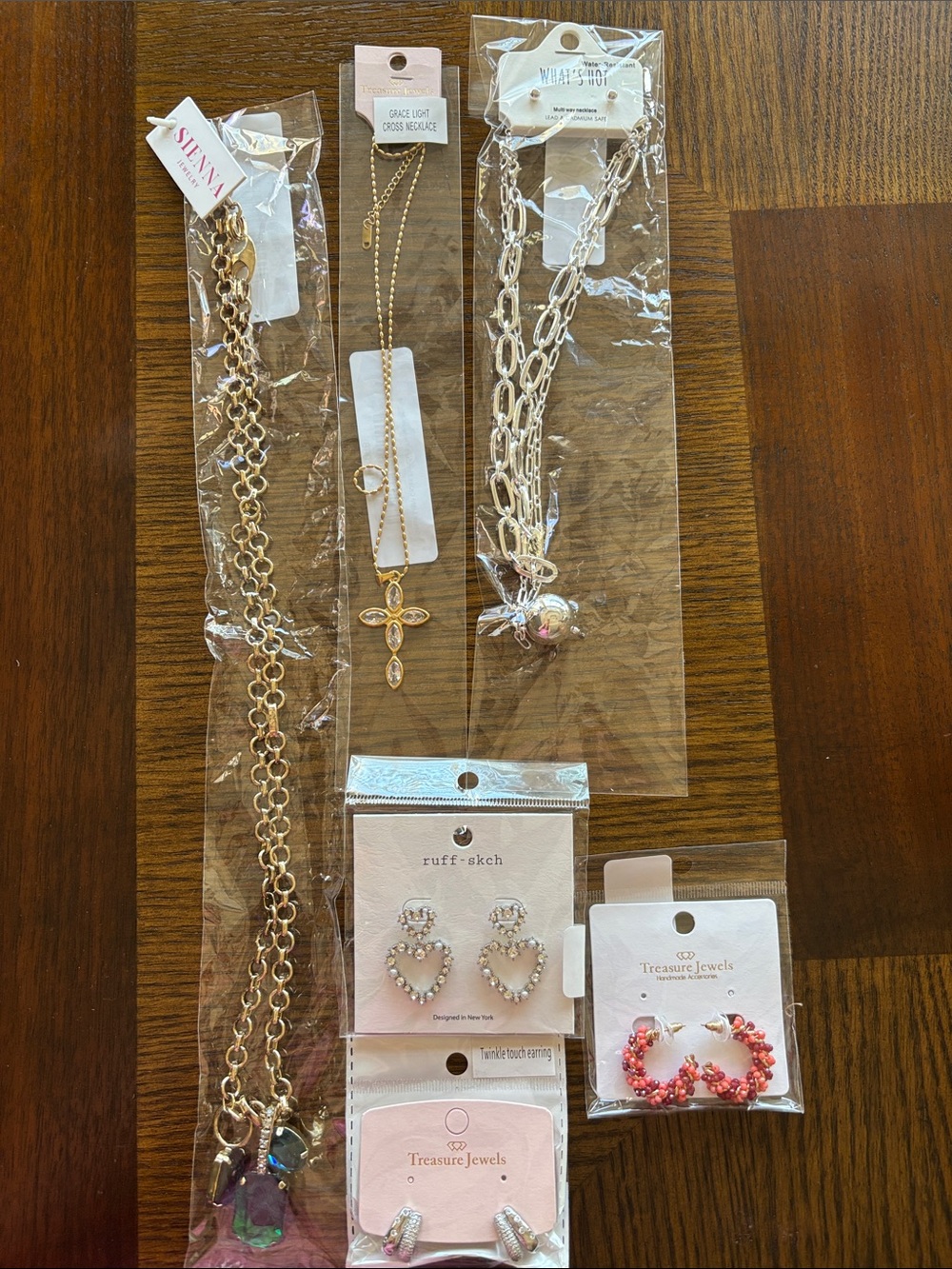 Gold Tone Layered Necklace & Mixed Jewelry Lot - Gold